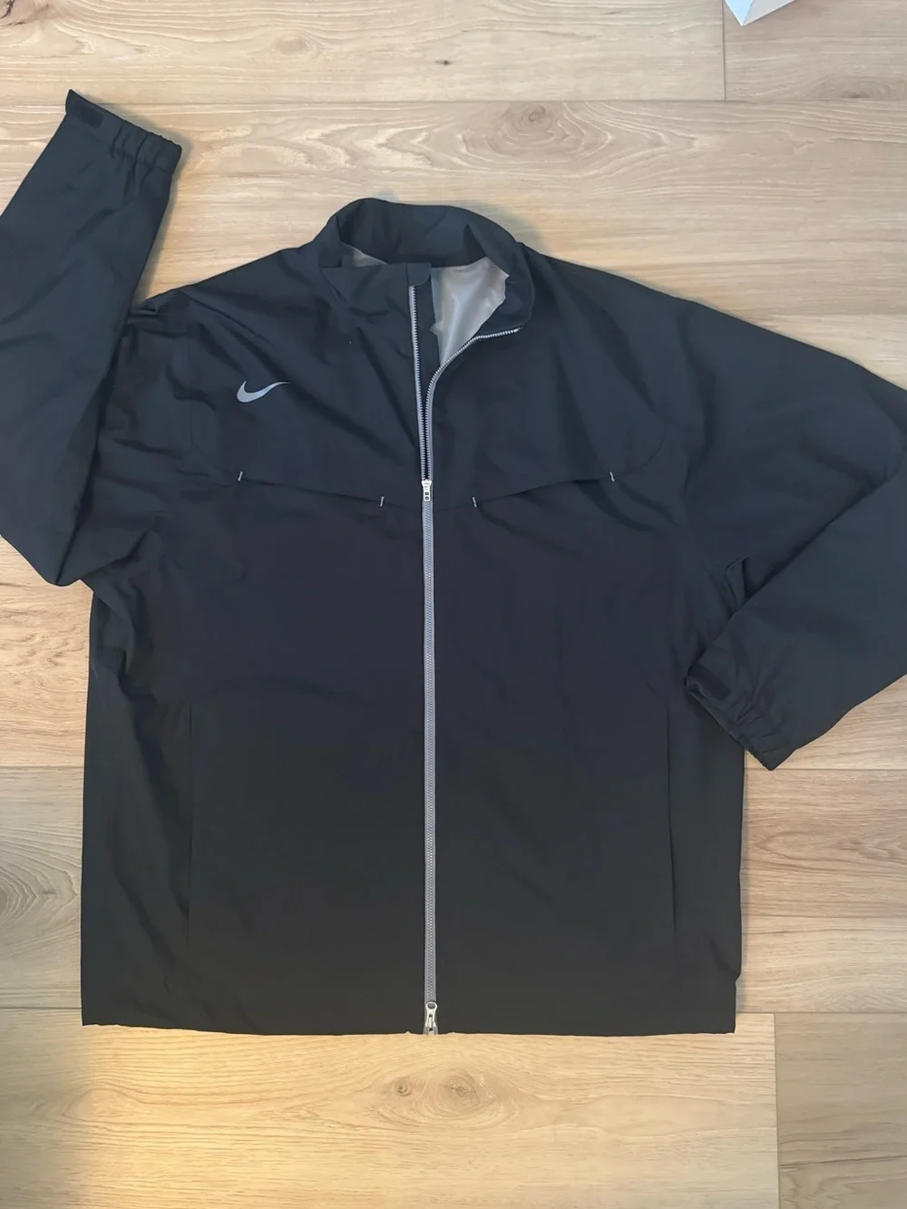 Nike Golf Men’s Black Full-Zip Performance Jacket Reflective Trim Storm Fit XL